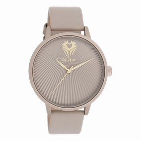 Taupe OOZOO watch with leather strap - C11245