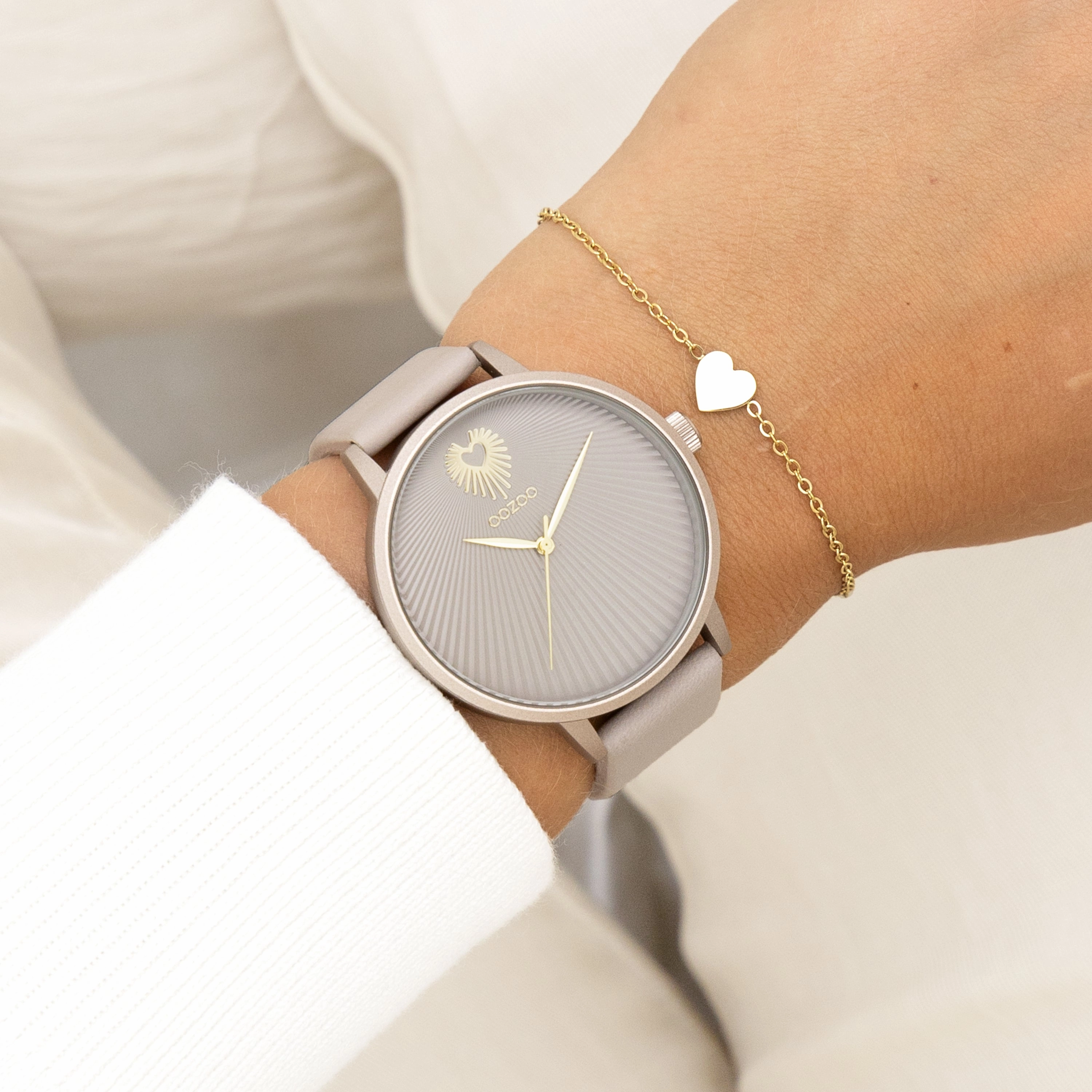Taupe OOZOO watch with leather strap - C11245