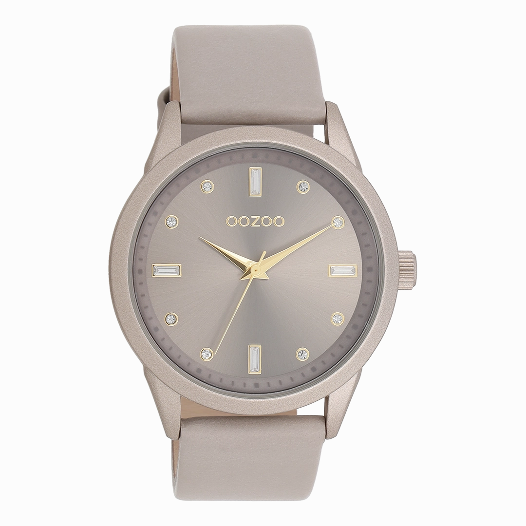 Taupe OOZOO watch with leather strap - C11287