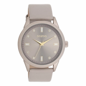 Taupe OOZOO watch with leather strap - C11287