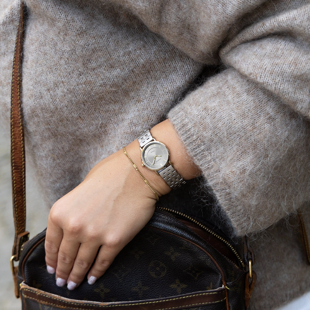 Taupe OOZOO watch with stainless steel bracelet - C20375