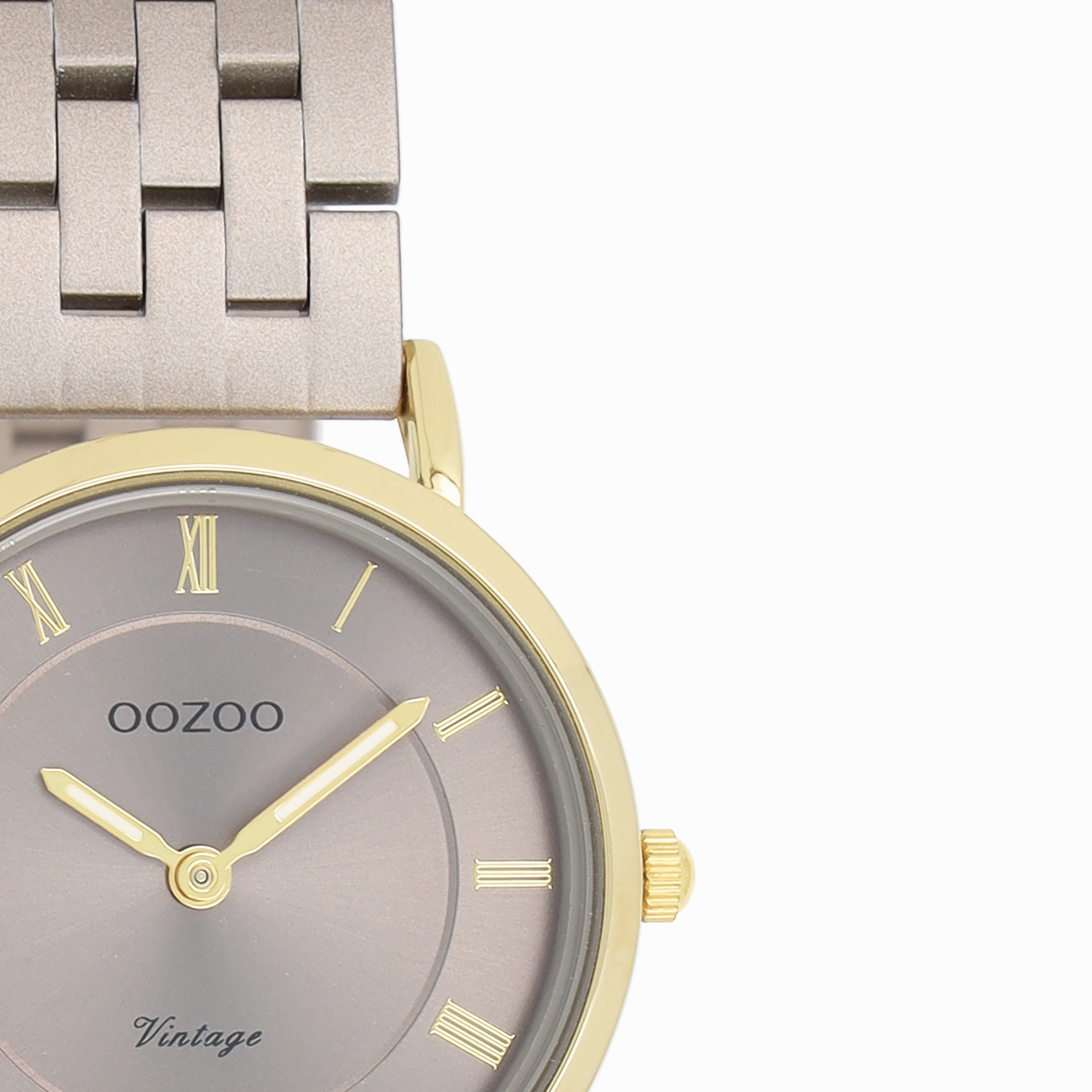 Taupe OOZOO watch with stainless steel bracelet - C20375