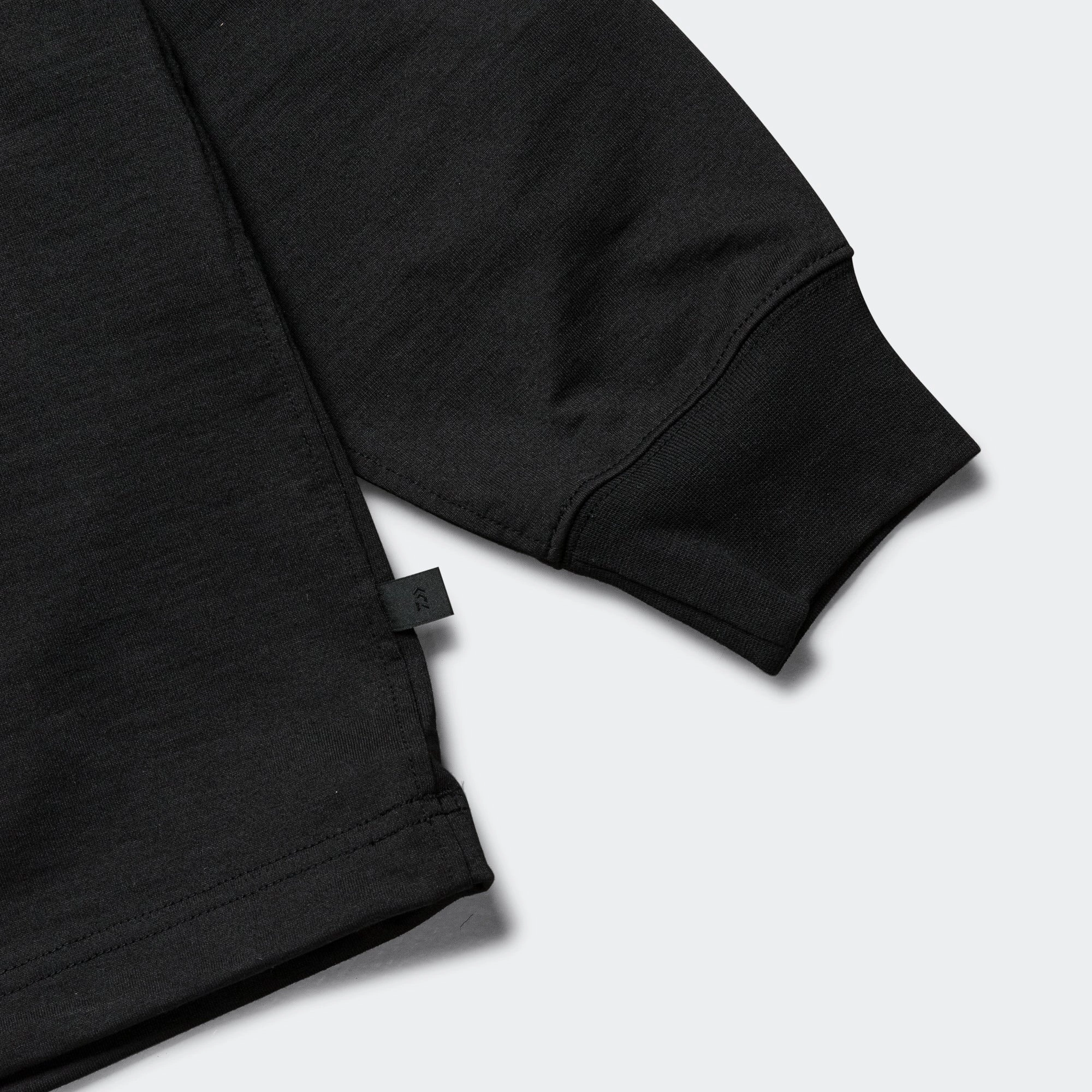 Tech Drawstring LS Tee - Black