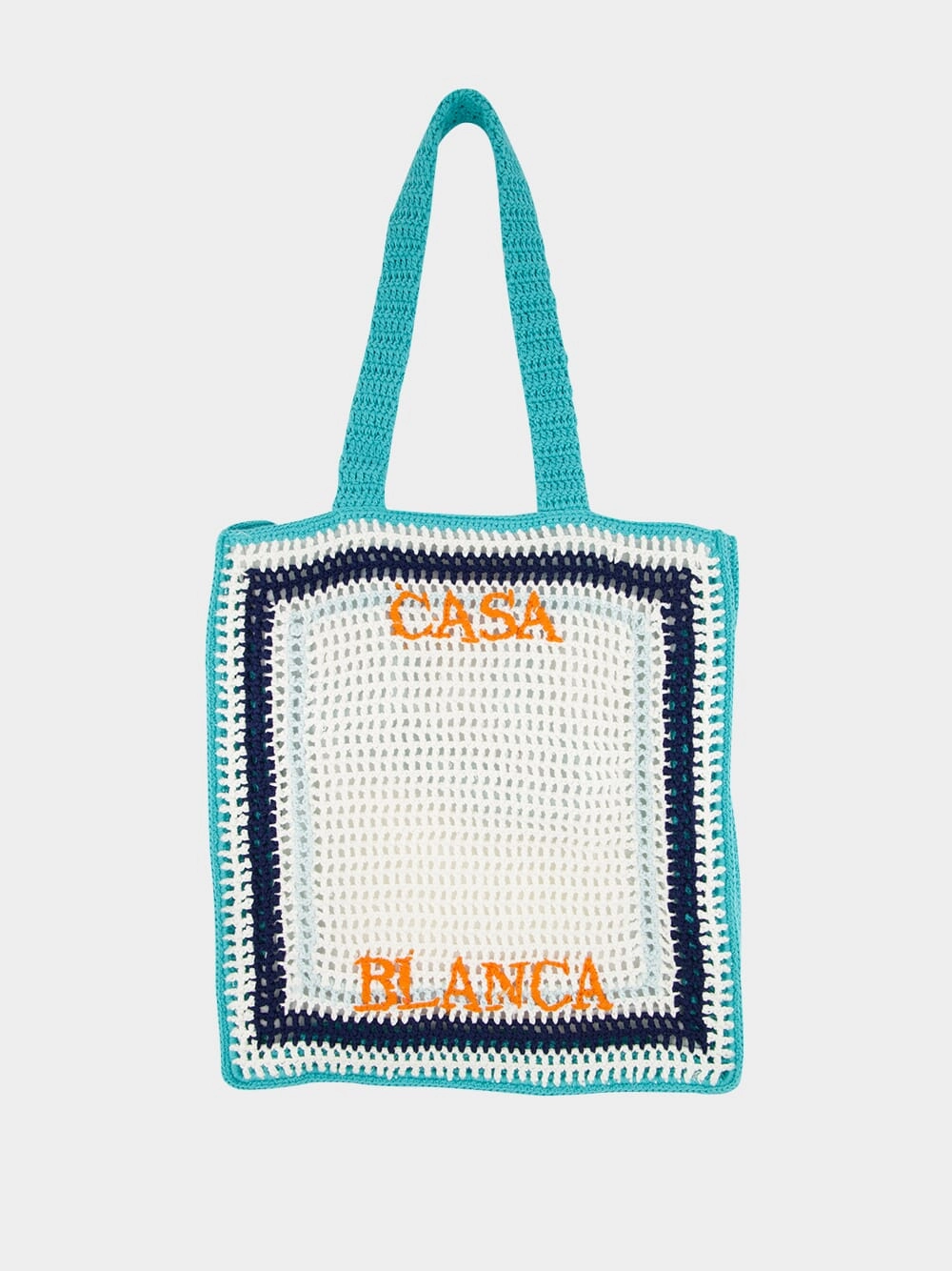 Tennis Stripe Crochet Cotton Shoulder Bag