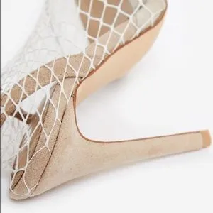 The Catch Fishnet Nude Heels