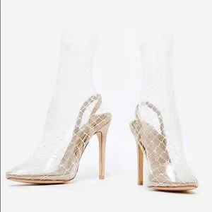 The Catch Fishnet Nude Heels