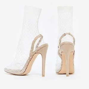 The Catch Fishnet Nude Heels