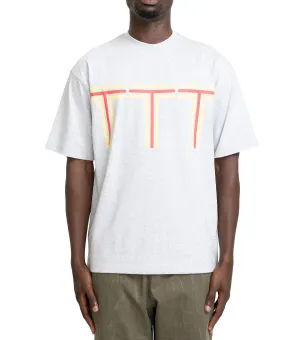 The Trilogy Tapes Logo Stripes T-Shirt Heather Grey