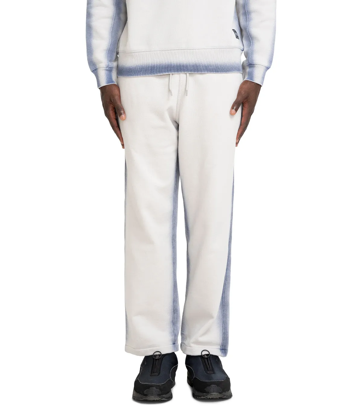 The Trilogy Tapes Overdye Open Hem Jogger Grey Blue