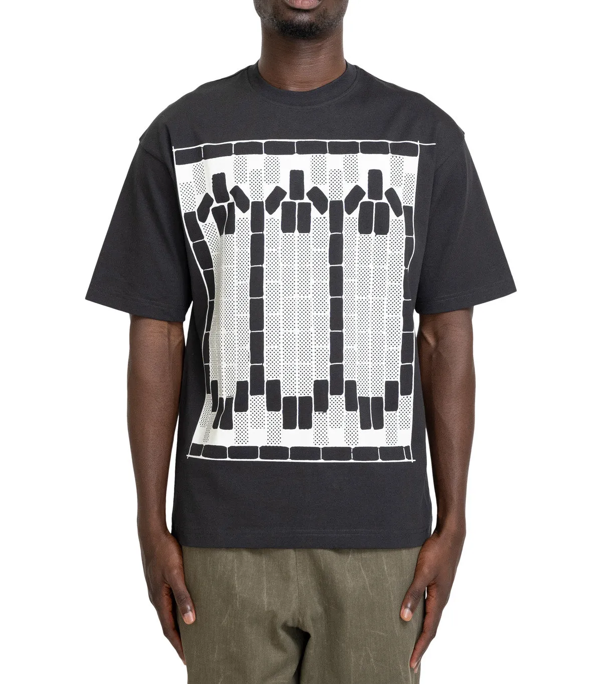 The Trilogy Tapes Tetris Teeth T-Shirt Glow In The Dark Black