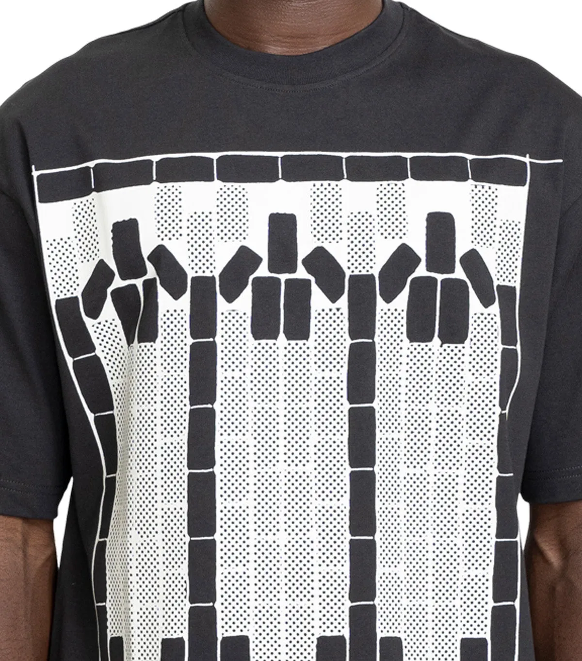 The Trilogy Tapes Tetris Teeth T-Shirt Glow In The Dark Black