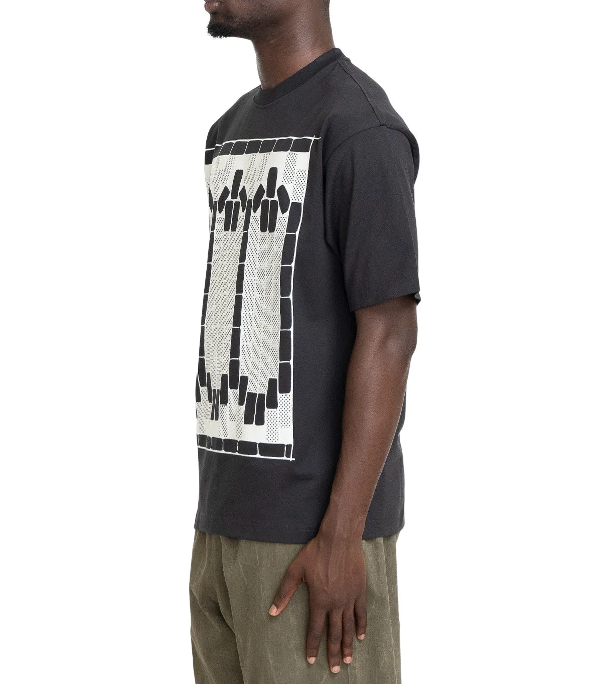 The Trilogy Tapes Tetris Teeth T-Shirt Glow In The Dark Black