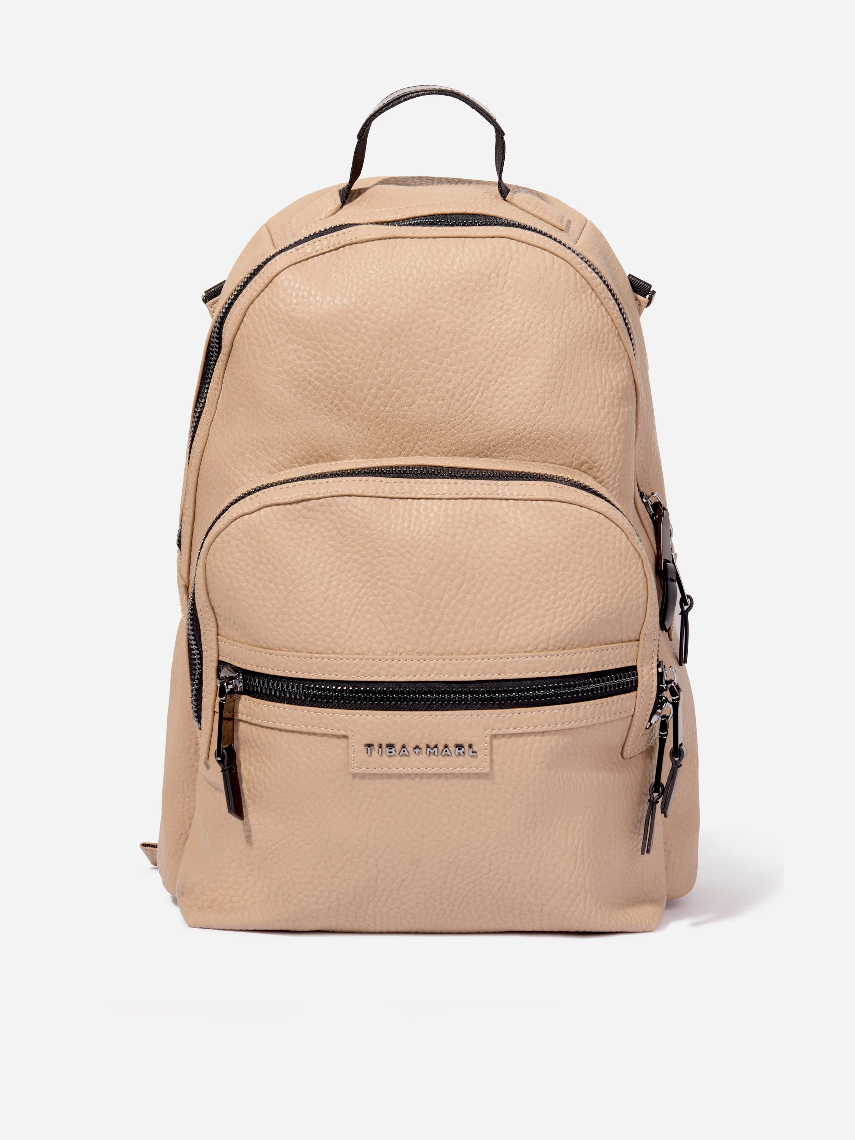 Tiba   Marl Baby Elwood Changing Backpack in Beige (42cm)