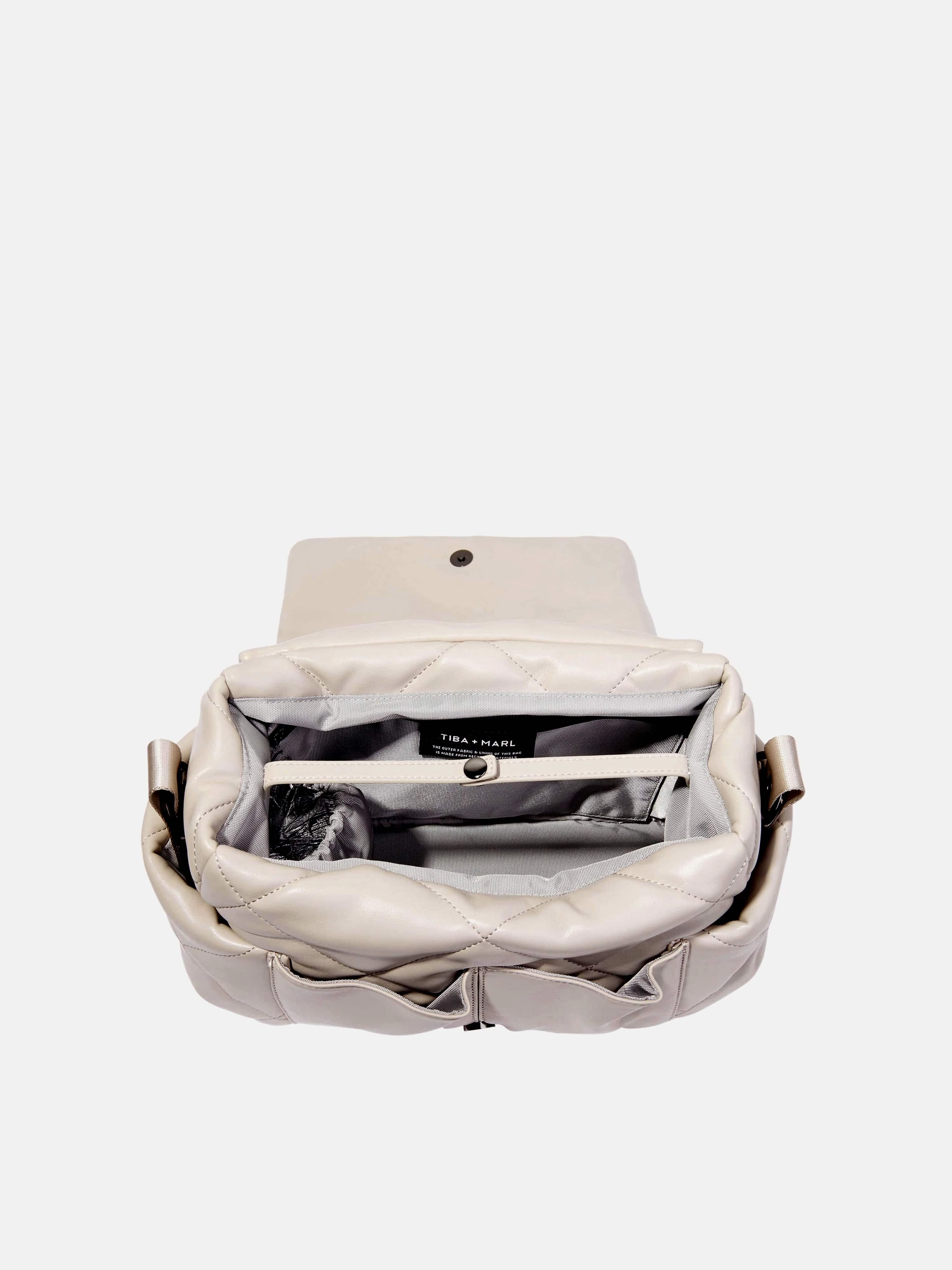 Tiba   Marl Baby Nova Compact Quilted Changing Bag in Beige (33cm)