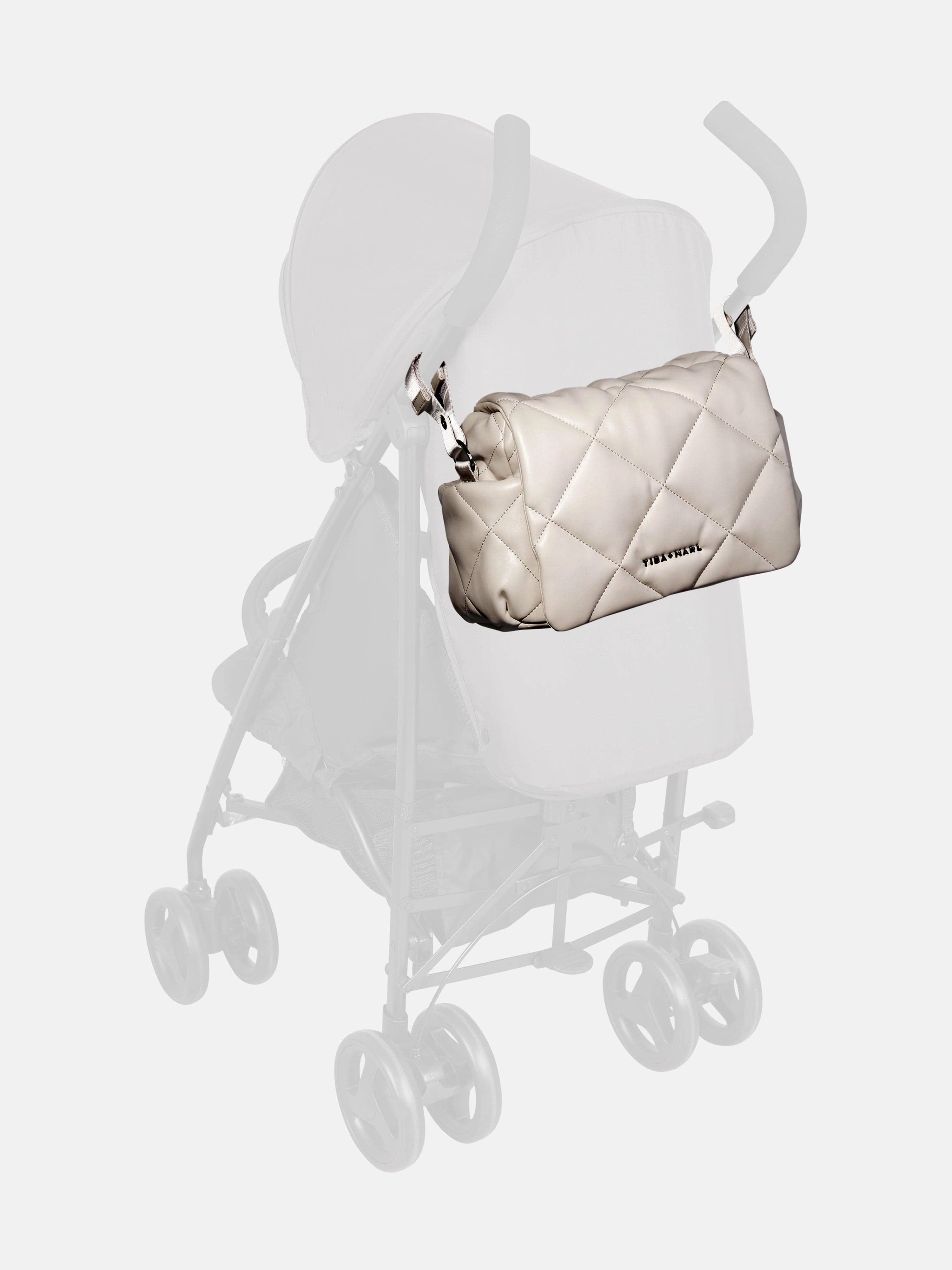 Tiba   Marl Baby Nova Compact Quilted Changing Bag in Beige (33cm)