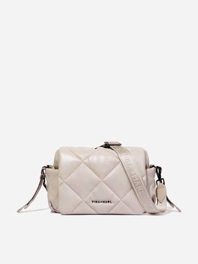 Tiba   Marl Baby Nova Compact Quilted Changing Bag in Beige (33cm)