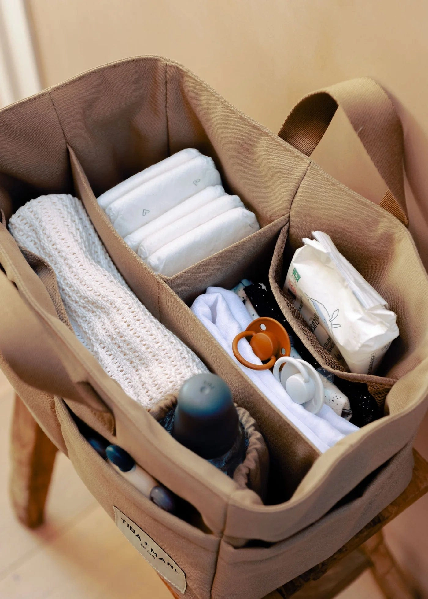 Tiba   Marl Baby The Canvas Organiser Caddy in Beige (26cm)