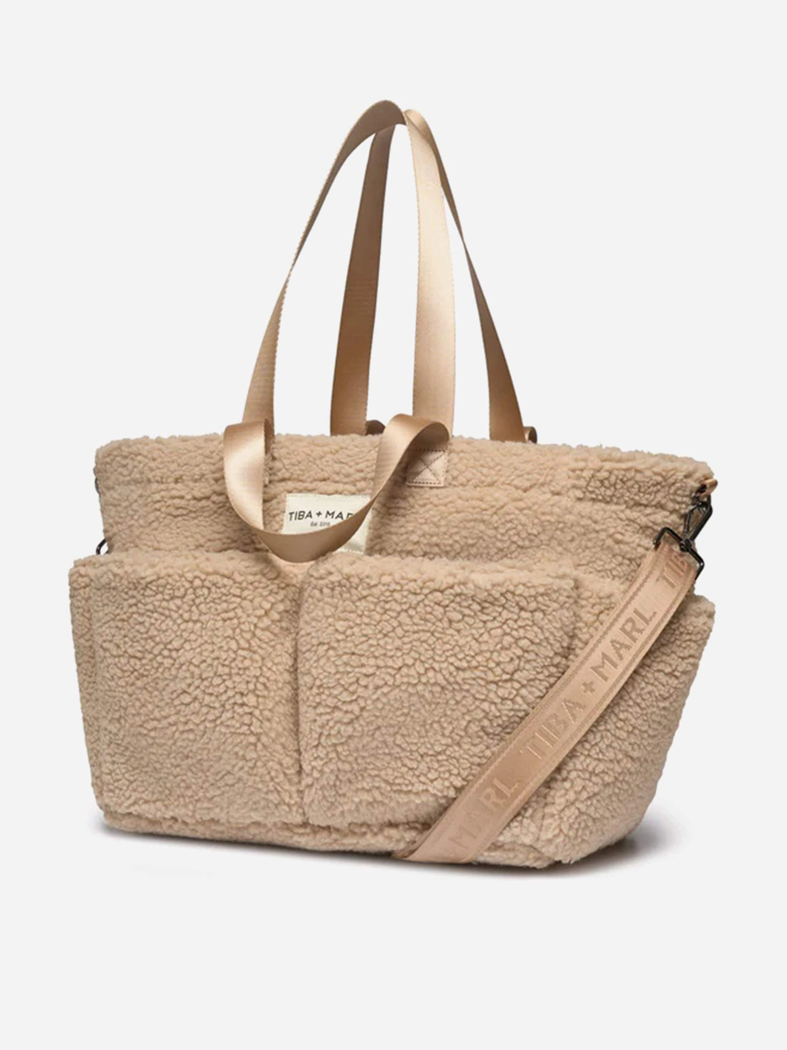 Tiba   Marl Baby The Tote Borg Fleece in Beige (30cm)