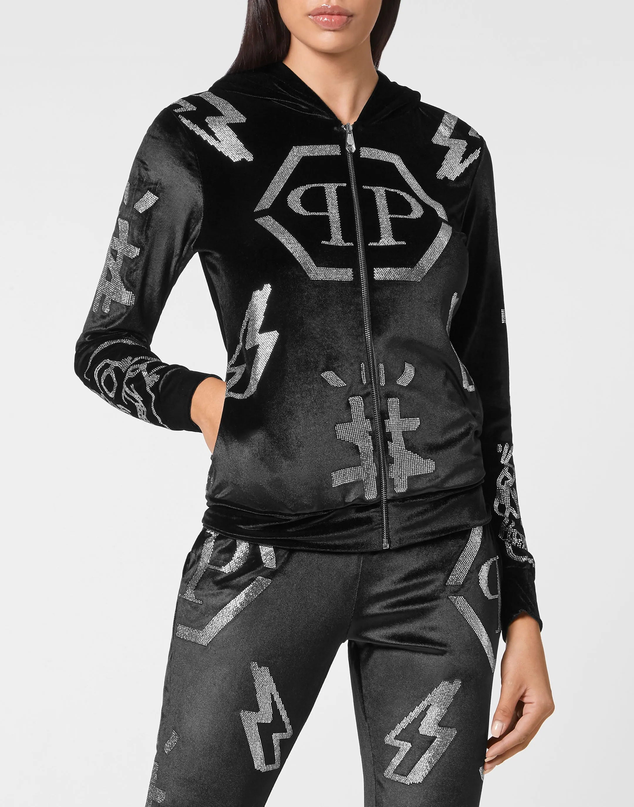 Tracksuit Hoodie/Trousers Monogram  with Crystals