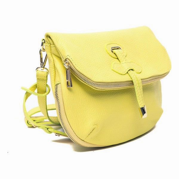 Trussardi D66TRC1016-GIALLO Leather Crossbody Shoulder Bag Yellow