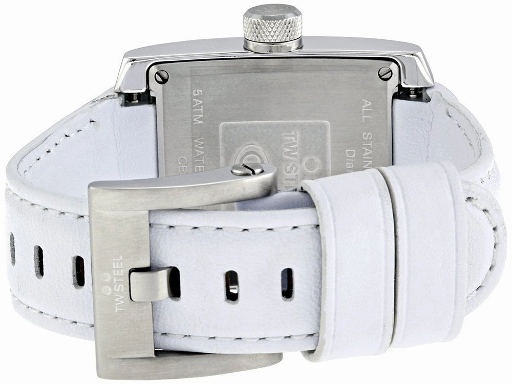 TW Steel CEO Goliath Stainless Steel White Leather Diamonds Mother of Pearl Quartz Unisex Watch CE3015