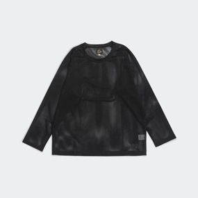 U-Neck LS Tee - Black Raschel Lace