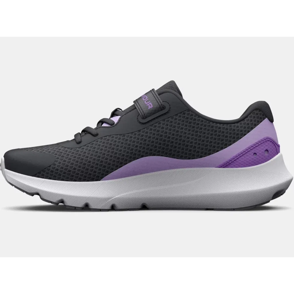 Under Armour Jet Grey/Nebula Purple/Digi Purple Surge 3 A/C Children??s Sneaker