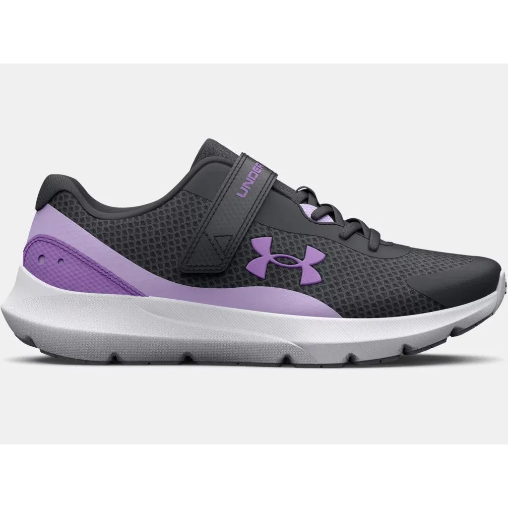 Under Armour Jet Grey/Nebula Purple/Digi Purple Surge 3 A/C Children??s Sneaker