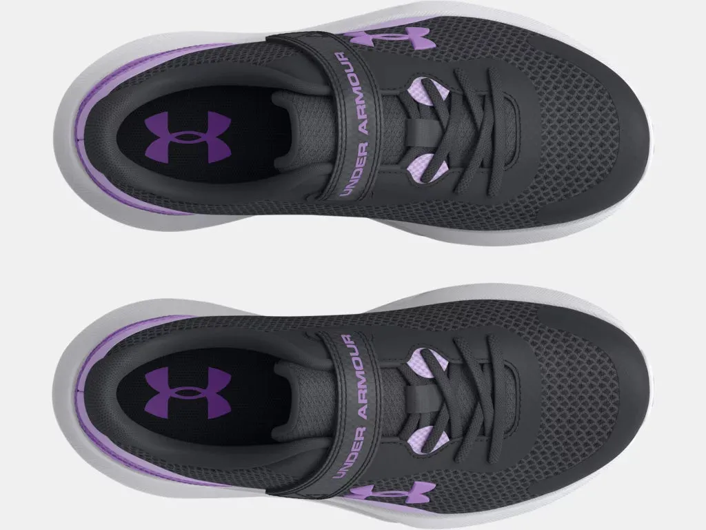 Under Armour Jet Grey/Nebula Purple/Digi Purple Surge 3 A/C Children??s Sneaker