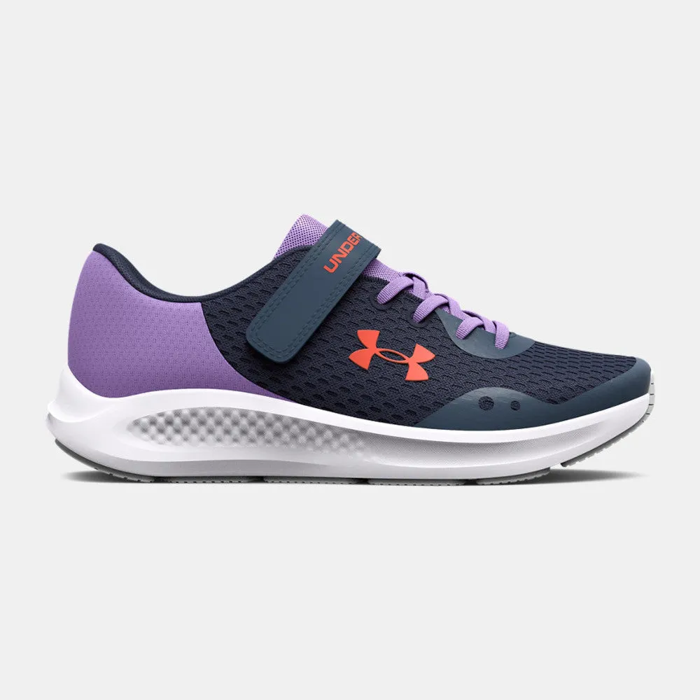 Under Armour Utility Blue/Vivid Lilac/Electric Tangerine Pursuit 3 Children??s A/C Sneaker