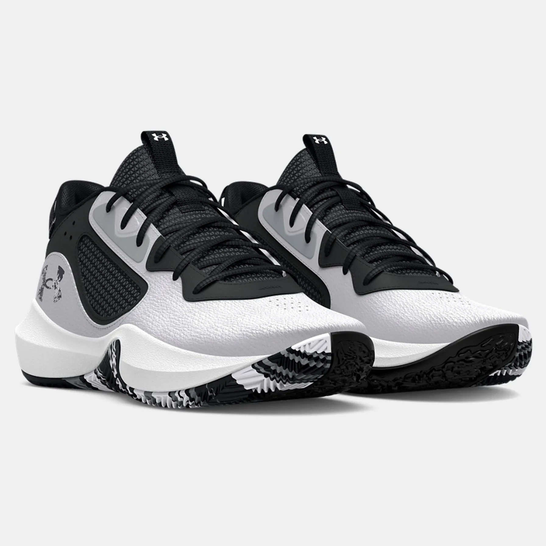 Under Armour White/Black Lockdown 6 Children??s Basketball Shoe