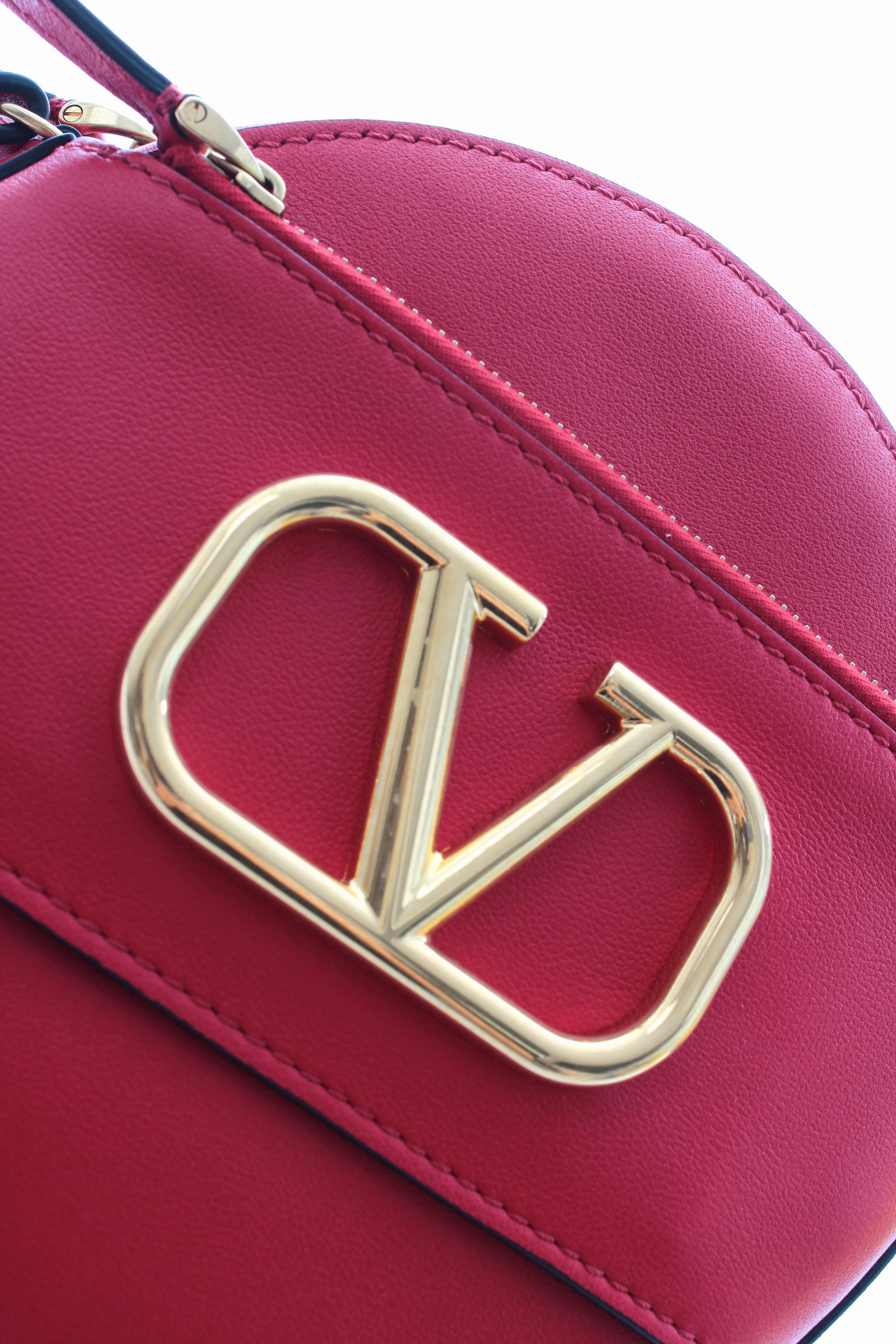 Valentino VLOGO Round Leather Crossbody Bag