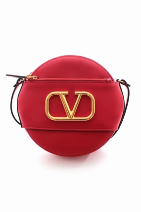Valentino VLOGO Round Leather Crossbody Bag