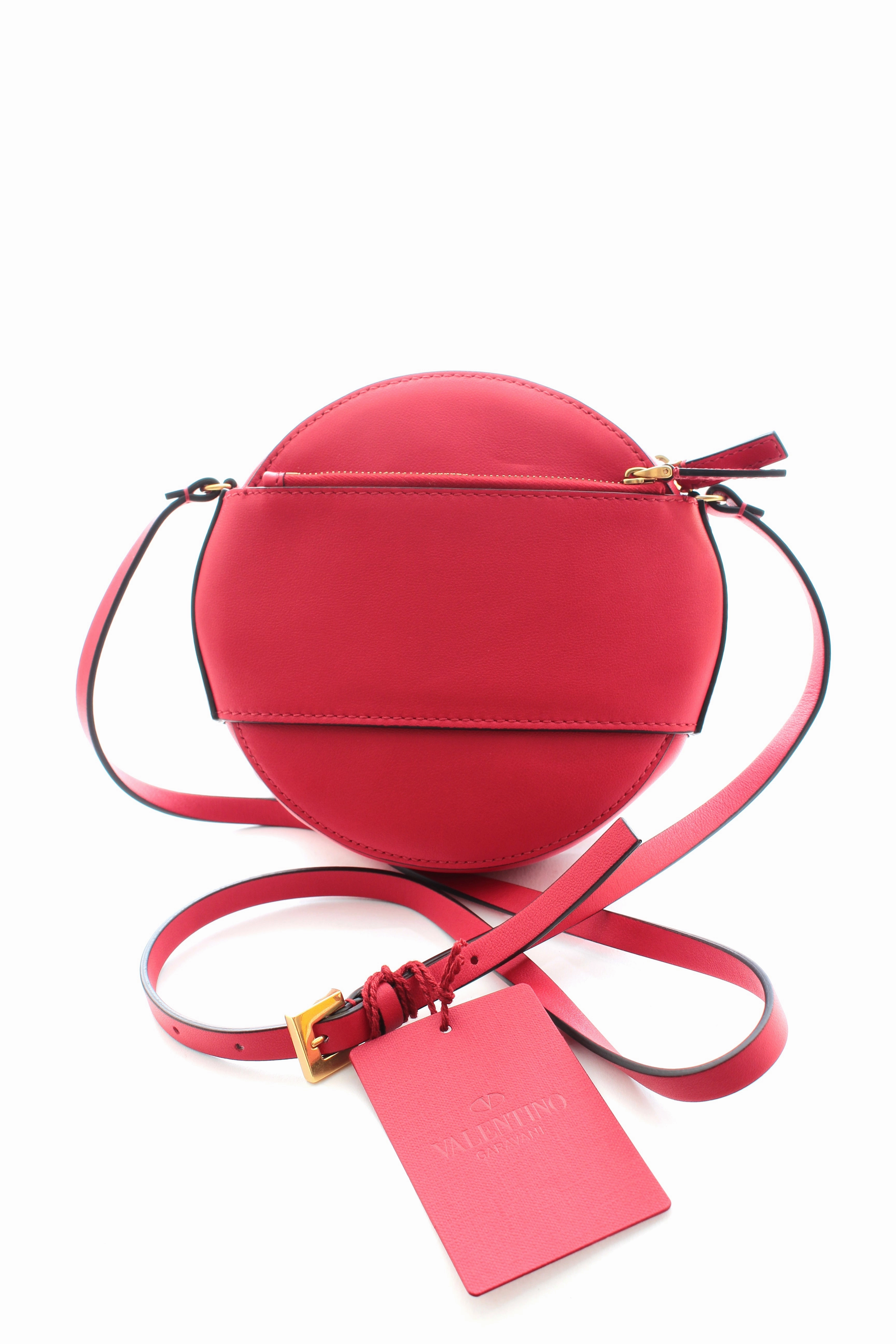 Valentino VLOGO Round Leather Crossbody Bag