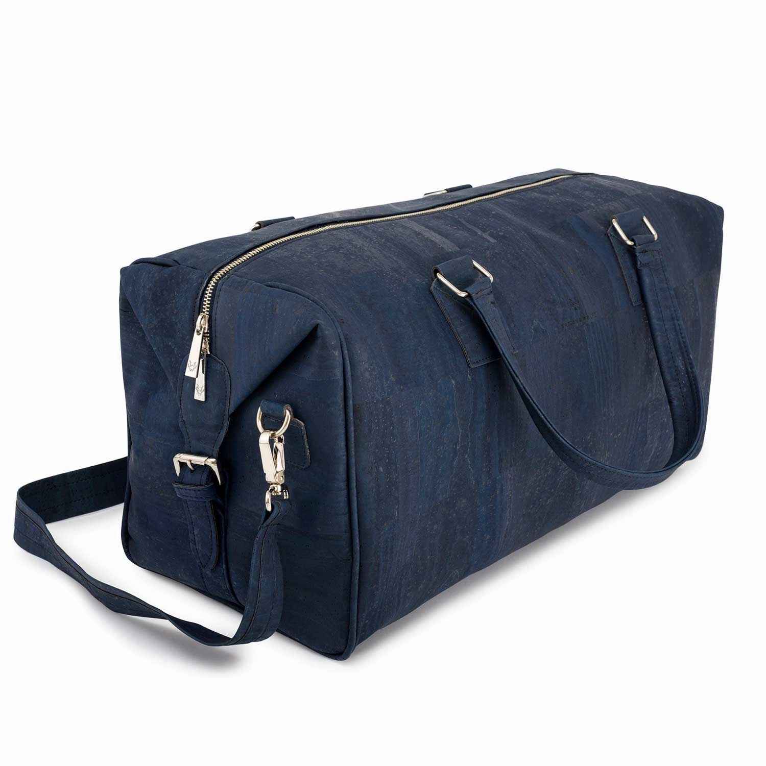 Vegan Cork Leather Weekend Bag | Blue
