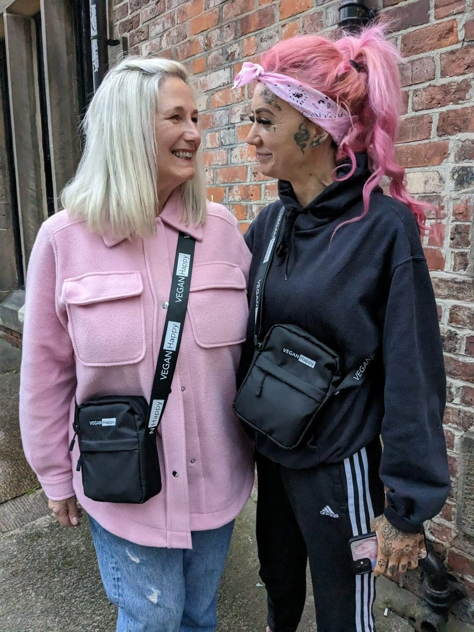 Vegan Happy Logo Mini Reporter Bag | Black