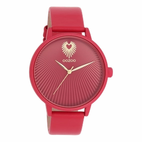 Viva magenta OOZOO watch with leather strap - C11247