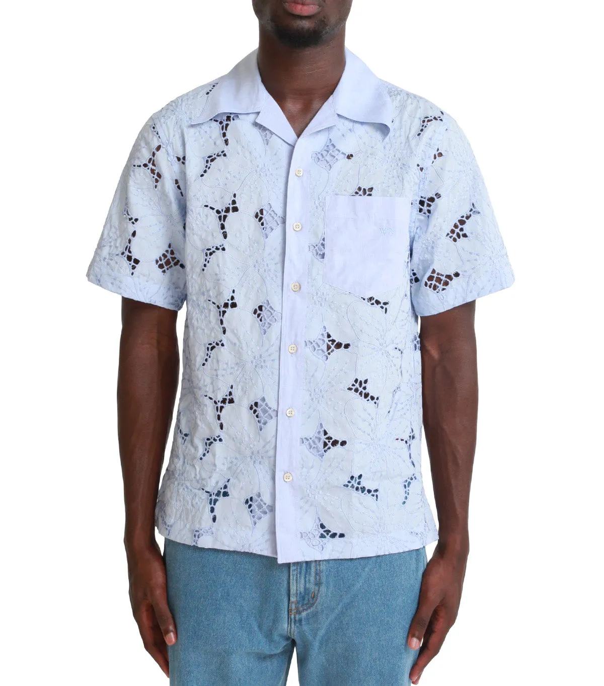 Wales Bonner Highlife Bowling Shirt Light Blue