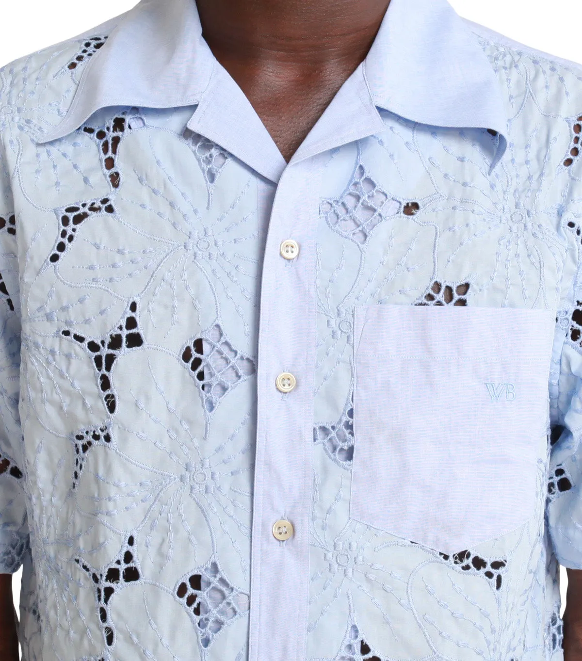 Wales Bonner Highlife Bowling Shirt Light Blue
