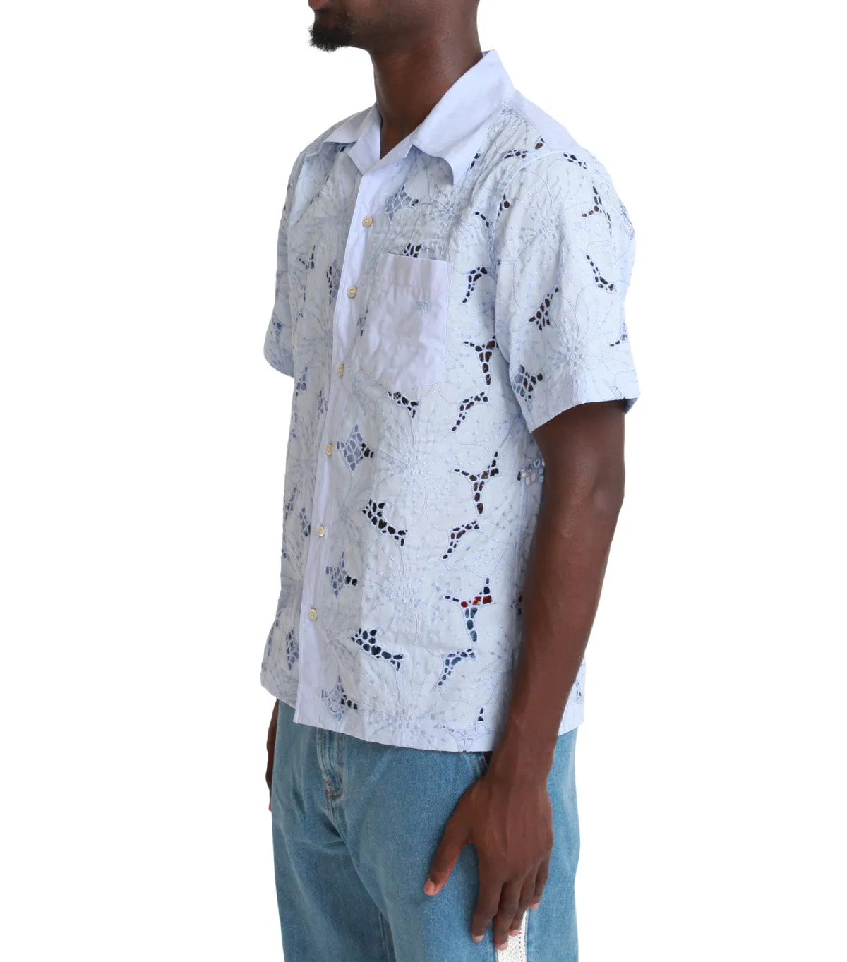 Wales Bonner Highlife Bowling Shirt Light Blue