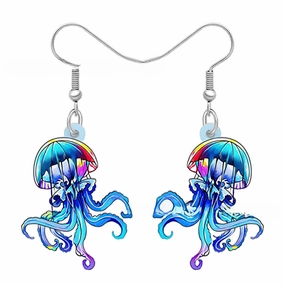 Wholesale 10PCS/PAIRS Cartoon Jellyfish Acrylic Earrings
