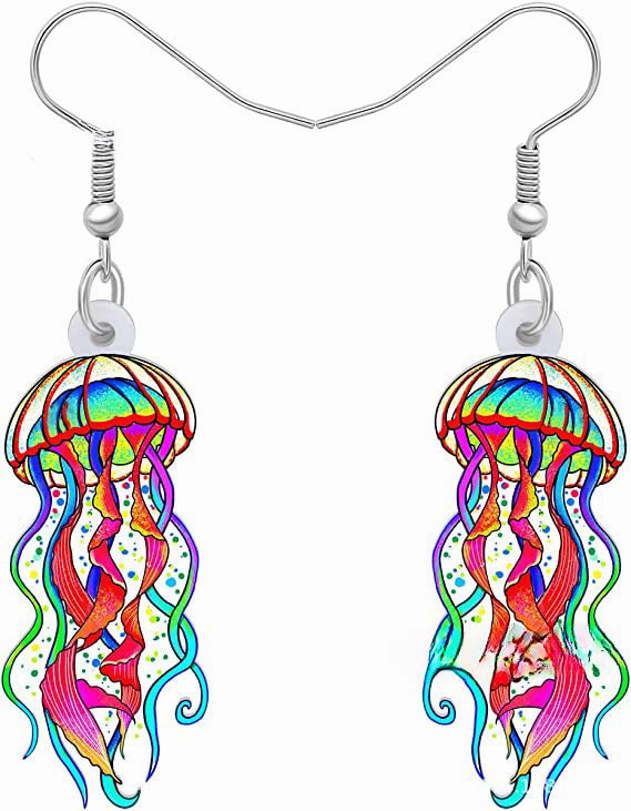 Wholesale 10PCS/PAIRS Cartoon Jellyfish Acrylic Earrings