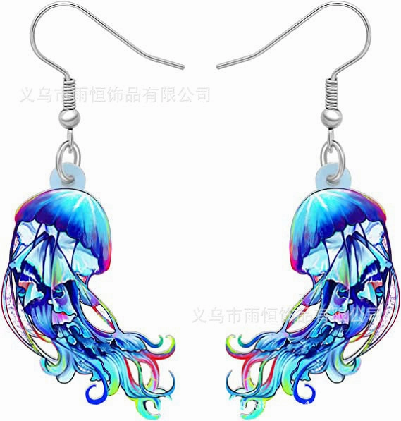 Wholesale 10PCS/PAIRS Cartoon Jellyfish Acrylic Earrings
