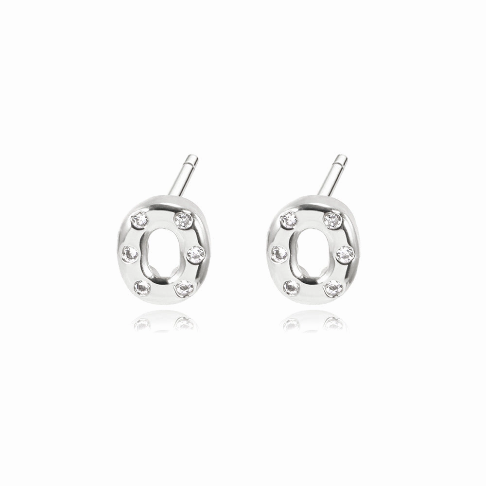 Wholesale 12PCS Geometric Zirconium Copper Earrings