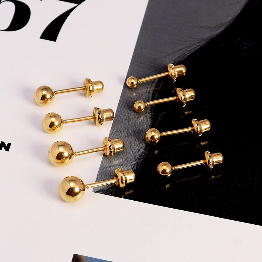 Wholesale 18k Gold Stainless Steel Dot Earrings