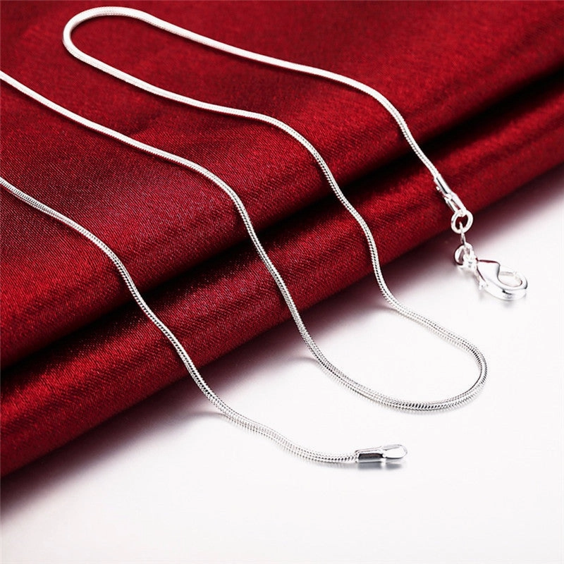 Wholesale 1MM snake bone chain silver-plated necklace