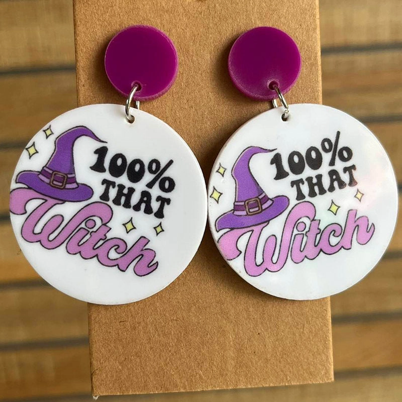 Wholesale 2pairs/pack Halloween Ghost Acrylic Earrings