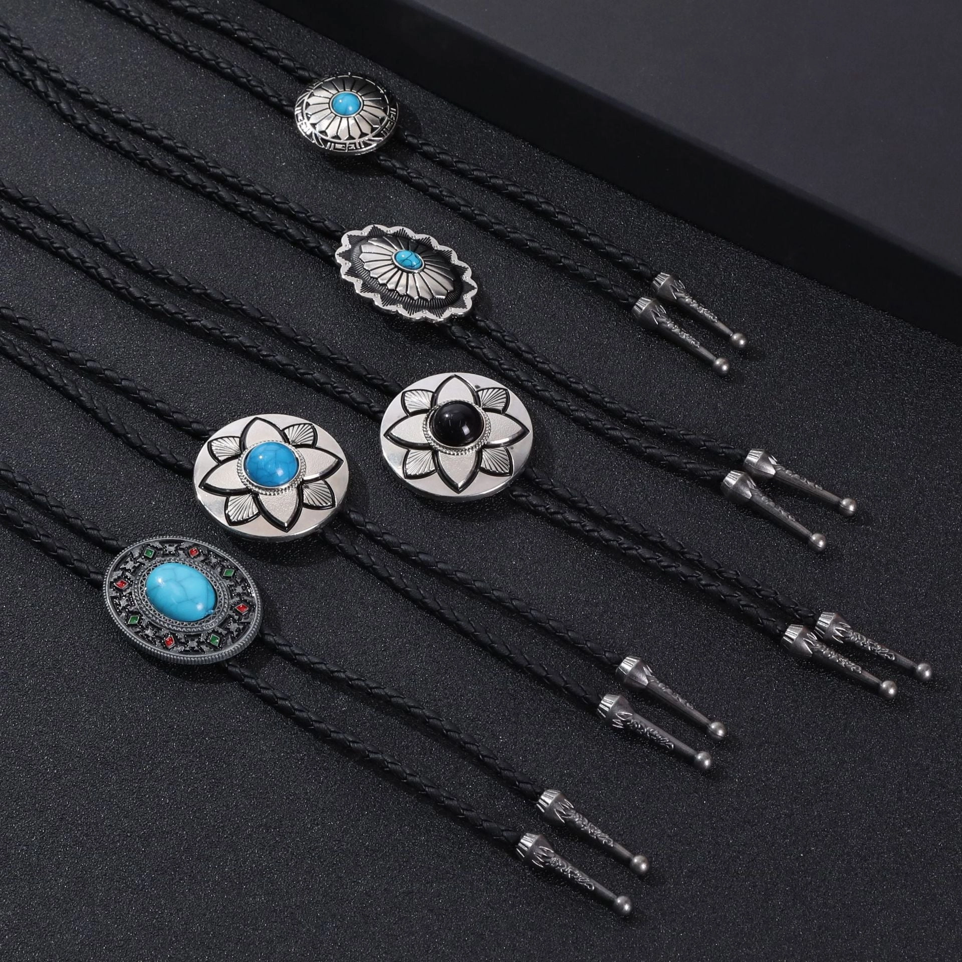 Wholesale Adjustable Enamel Western Bolo Tie Alloy Necklace