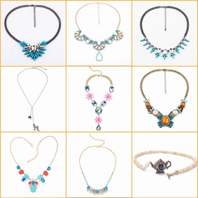 Wholesale Alloy Crystal Flower Necklace