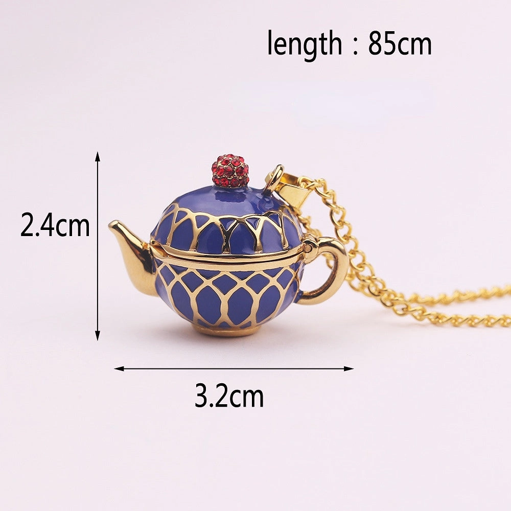 Wholesale Alloy Enamel Teacup Pendant Necklace